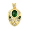Brass Micro Pave Cubic Zirconia Pendants, Cadmium Free & Nickel Free & Lead Free, with Glass, Oval Charms, Real 18K Gold Plated, 22x14.5x5mm, Hole: 5.5x3mm
