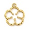 304 Stainless Steel Pendants, Flower Charm, Golden, 25x22x2.5mm, Hole: 3mm