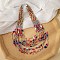 Bohemia Style Glass Seed Bead Multi-strand Necklaces, with Platinum Iron Findings, Mixed Color, 20.87 inch(53cm)