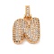 Brass Micro Pave Cubic Zirconia Pendants, Nickel Free, Real 18K Gold Plated, Clear, Letter N, 18.5~24x12.5~25.5x5~5.5mm, Hole: 5x3mm