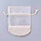 Organza Bags, with Cotton Cloth, Rectangle, Beige, 16.7x12.7x0.5cm