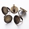 Brass Ring Shanks, Pad Ring Base Findings, For Jewelry Making, Adjustable, Antique Bronze, 17mm, Tray: 25mm