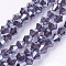 Electroplate Glass Beads Strands, Full Plated, Faceted, Bicone, Thistle, 3x3mm, Hole: 1mm, about 107~110pcs/strand, 32.5~34cm