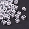 Pandahall 50g Opaque Acrylic Horizontal Hole Letter Beads, Cube, Letter D, 6x6x6mm, Hole: 3.2mm