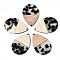 Transparent Resin & Walnut Wood Pendants, Two Tone, Teardrop, Gainsboro, 47x32x3.5mm, Hole: 2mm