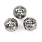 304 Stainless Steel Beads, Round with Fleur De Lis, Antique Silver, 11x11.5x12mm, Hole: 2.8mm