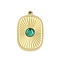 Glass Pendants, with Ion Plating(IP) 304 Stainless Steel Findings, Manual Polishing, Real 18K Gold Plated, Sun, Rectangle, 18x11.5x2.5mm, Hole: 1.2mm