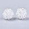 Transparent Electroplate Glass Round Woven Beads, Cluster Beads, AB Color Plated, Faceted, Clear, 12~13mm, Hole: 1.5mm, Beads: 3.5x2.5mm