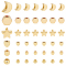 120Pcs 6 Style Brass Beads, Golden, 3~7x3~7x2~3mm, Hole: 1~1.8mm, 20pcs/style
