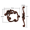 Alloy Toggle Clasps, Cadmium Free & Lead Free & Nickel Free, Red Copper, Flower: 24x27x2mm, Bar: 41x6x2mm, Hole: 1.5mm