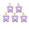 Alloy Enamel Pendants, Cadmium Free & Nickel Free & Lead Free, Light Gold, Clothes, Lilac, 21.5x15.5x1.5mm, Hole: 1.8mm