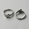 304 Stainless Steel Adjustable Bezel Cup Ring Settings, Flat Round, Stainless Steel Color, Inner Diameter: 17.2mm, Tray: 6mm