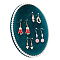Oval Velvet Cover MDF Jewelry Display Stands, Wall Mounted Hanging Jewelry Organizer Holder Rack, with Plastic Imitation Pearls, for Necklaces, Rings, Earrings Storage, Dark Green, Unfold: 15.5x18.5x22cm, Fold: 25x18.5x3.2cm