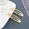 Alloy Snap Hair Clips, Hair Accessories for Woman Girls, Light Gold, 50mm