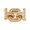 Brass Micro Pave Clear Cubic Zirconia Fold Over Clasps, Cadmium Free & Nickel Free & Lead Free, Square, Real 18K Gold Plated, 17mm