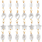 48Pcs 4 Styles ABS Plastic Imitation Pearl Pendants, with Real 18K Gold Plated Rack Plating Brass Findings, Oval/Rhombus/Star Charm, White, 13.5~16x4~9.5x3.5~4mm, Hole: 1.5~1.6mm, 12pcs/style