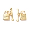 Rack Plating Brass Toggle Clasps, Long-Lasting Plated, Cadmium Free & Lead Free, Lock & Arrow, Real 18K Gold Plated, Lock: 12x7.5x2.5mm, Arrow: 17x3x2mm