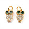 Rack Plating Brass Micro Pave Cubic Zirconia Charms, with Jump Ring, Cadmium Free & Lead Free, Owl, Real 18K Gold Plated, 11.5x7x2mm, Jump Ring: 5x1mm, Inner Diameter: 3mm