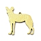 201 Stainless Steel Pendants, Laser Cut, Dog Charm, Golden, 26x26x1mm, Hole: 1.4mm
