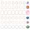 48Pcs 6 Styles Alloy Open Back Bezel Pendants, For DIY UV Resin, Epoxy Resin, Pressed Flower Jewelry, Rectangle & Ring Charms, Rose Gold, 20.5x17x1.5mm, Hole: 1.2mm, 8pcs/style