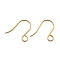 Ion Plating(IP) 316 Stainless Steel French Earring Hooks, Flat Earring Hooks, Ear Wire, with Horizontal Loop, Golden, 25x1mm, 18 Gauge, Hole: 4.5mm, Pin: 0.8mm