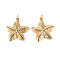 304 Stainless Steel Pendants, with Jump Rings, Starfish, Real 14K Gold Plated, 18.5x17x2.5mm, Jump Ring: 3.8x0.5mm, 2.8mm inner diameter