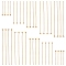 100Pcs 5 Styles Brass Ball Head Pins, Long-Lasting Plated, Real 18K Gold Plated, 20~50x0.6~0.8mm, 20~23 Gauge, Head: 1.8~2mm, 20pcs/style