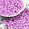 Baking Paint Luster Glass Seed Beads, Donut, Violet, 4x2.5mm, Hole: 1mm, 275pcs/20g