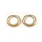 304 Stainless Steel Linking Rings, Irregular Ring, Real 14K Gold Plated, 14.5x15.5x3.5mm, Inner Diameter: 9.5mm