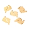 304 Stainless Steel Links Connectors, Foot Prints, Golden, 15x11.5x1.1mm, Hole: 1mm