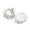 Non-Tarnish 304 Stainless Steel Pendant Cabochon Settings, Heart, Stainless Steel Color, Tray: 6x6mm, 11x10x3mm, Hole: 1.4mm
