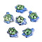 Handmade Porcelain Beads, Tortoise, Famille Rose Porcelain, Dark Sea Green, 19~20.5x14~14.5x9~9.5mm, Hole: 1.6~2mm