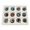 Handmade Silver Foil Lampwork Pendants, Flat Round, with Gold Sand and Iron Findings, Platinum, Mixed Color, 58.5~65x45.5~48x10.5mm, Hole: 4.5x5~8mm, 12pcs/box