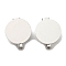 Non-Tarnish 201 Stainless Steel Tray Brooch, Flat Round Pad Setting, Stainless Steel Color, 14x12x0.5mm