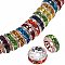 PandaHall Elite Brass Rhinestone Rondelle Spacer Beads Mixed Colors 8x3.8mm for Craft Making 50pcs/bag