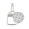 Brass Pendants, Cadmium Free & Nickel Free & Lead Free, Pickleball Charms, Platinum, 28x21x1.5mm, Hole: 1.6mm