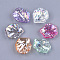 Transparent Acrylic Pendants, AB Color, Leaf, Mixed Color, 19x17x4~5mm, Hole: 1.2mm, about 1360pcs/500g