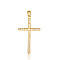 Brass Micro Pave Clear Cubic Zirconia Pendants, Cadmium Free & Nickel Free & Lead Free, Cross Charms, Real 18K Gold Plated, 34x20x2.6mm