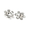 304 Stainless Steel Bead Caps, Flower, Stainless Steel Color, 13x14.5x3mm, Hole: 1.5mm