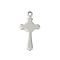 Non-Tarnish 201 Stainless Steel Pendants, Cross Charm, Stainless Steel Color, 16x8x1mm, Hole: 1mm