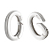 2Pcs Sterling Silver Spring Gate Rings, Platinum, 13x10x2mm, 2pcs/set