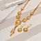 Luxury Zinc Alloy Hollow Flower Tassel Earrings & Necklaces Set for Women, Golden