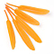 Goose Feather Costume Accessories, Dyed, Orange, 100~175x13~25mm