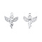 Non-Tarnish 201 Stainless Steel Pendants, Angel, Stainless Steel Color, 23x20x2.5mm, Hole: 2.5mm