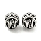 304 Stainless Steel Beads Rhinestone Settings, Large Hole Beads, Round, Letter W, 9.5x8.5x9.5mm, Hole: 4mm, Fit for 0.8mm Rhinestone.