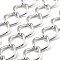 Aluminium Curb Chains, Unwelded, with Spool, Platinum, 33x26x3.5mm, about 16.40 Feet(5m)/Roll