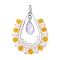 Handmade Glass Seeds Teardrop Pendants, with 304 Stainless Steel Findings, Gold, 37.5x41x5mm, Hole: 1.2mm