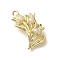 Alloy Pendants, Light Gold Charms, Flower, 24x13.5x6mm, Hole: 1.6mm