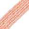 Electroplate Glass Beads Strands, Opaque Solid Color, AB Color Plated, Faceted, Rondelle, Dark Salmon, 2.3~2.7x2mm, Hole: 0.4mm, about 144~150pcs/strand, 28~29cm