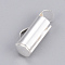 Brass Slide On End Clasp Tubes, Slider End Caps, Cadmium Free & Nickel Free & Lead Free, Silver Color Plated, 6x10x4mm, Hole: 1x3mm, Inner Diameter: 3mm